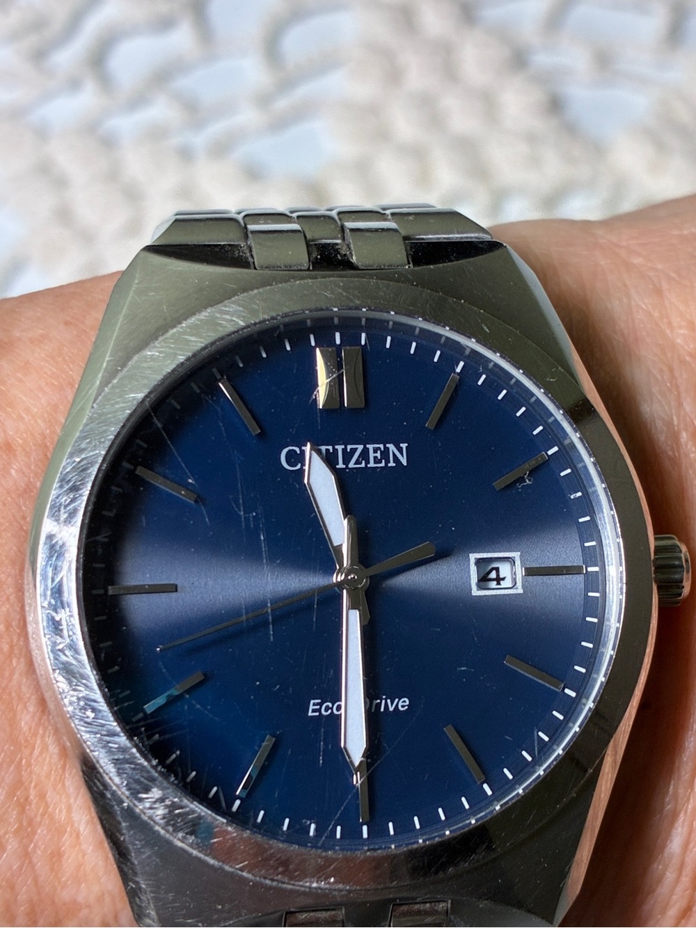 Citizen Men's Stainless Steel Watch with Navy Blue Dial